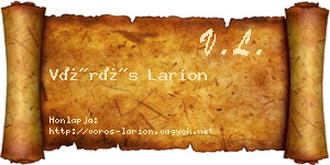 Vörös Larion névjegykártya