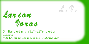 larion voros business card